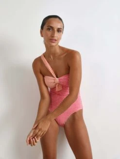Scalpers Maillots De Bain Une Pièce Maillot De Bain Vichy Femme Orange Clair / Rose Foncé -Lumiere de Bikini Boutique 0107dfbb50ff6491fabe385be1bd028a
