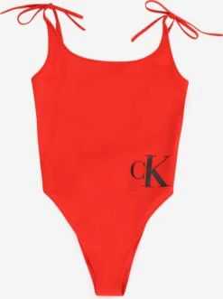 Calvin Klein Swimwear Maillots De Bain Une Pièce Bustier Maillot De Bain Femme Rouge