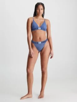 Calvin Klein Swimwear Hauts De Bikinis Triangles Triangle Hauts De Bikini Femme Bleu Fumé -Lumiere de Bikini Boutique 0fa722a2b5b6750dd3a96eddff18135a