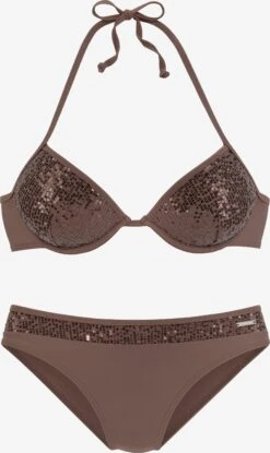 Bruno Banani Bikinis à Armatures Push-up Bikini Femme Marron
