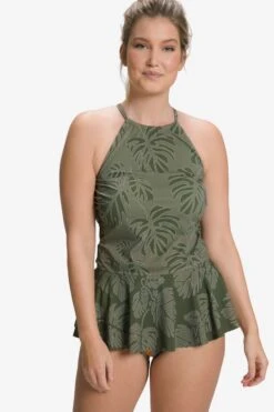 Ulla Popken Tankinis Bustier Haut De Tankini Femme Kaki / Olive -Lumiere de Bikini Boutique 19f79d127bf5c2979350c7852d66764b