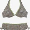 Buffalo Bikinis à Armatures Triangle Bikini Femme Beige / Noir -Lumiere de Bikini Boutique 258b46888208589ce3bb3db532287843