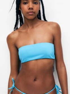 PULL & BEAR Hauts De Bikinis Bandeaux Bandeau Hauts De Bikini Femme Bleu Ciel -Lumiere de Bikini Boutique 26ae55b58d7cd4ca794586bd3f684b87