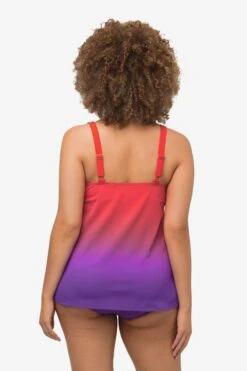 Ulla Popken Tankinis Tankini Femme Violet Foncé / Rouge Vif -Lumiere de Bikini Boutique 29ccacd6f2dcc16816b4083a977e14c9