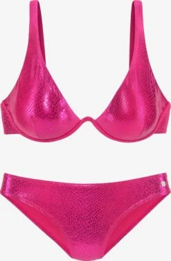 Jette Bikinis à Armatures Soutien-gorge Invisible Bikini Femme Magenta