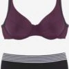 S.Oliver Bikinis à Armatures Soutien-gorge Invisible Bikini Femme Aubergine / Noir -Lumiere de Bikini Boutique 30505adc822d0cda87bd1df82f7d5bb0