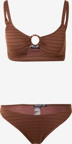 NASTY GAL Bikinis Bustiers Bustier Bikini Femme Chocolat / Brocart