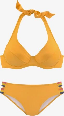 Bikinis à Armatures Soutien-gorge Invisible Bikini Femme Jaune