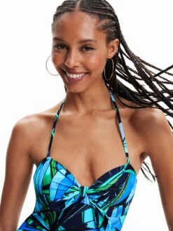 Desigual Maillots De Bain Une Pièce Bustier Maillot De Bain Rainforest Femme Bleu Marine / Bleu Clair -Lumiere de Bikini Boutique 3af200c0dfdc440434276f459d488d39