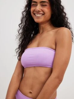 NA-KD Hauts De Bikinis Bandeaux Bandeau Hauts De Bikini Femme Violet Clair