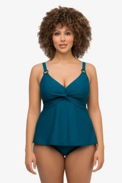 Ulla Popken Tankinis Triangle Tankini Femme Bleu -Lumiere de Bikini Boutique 406a06592f438a6383a0466efdf94c6f