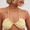 NA-KD Hauts De Bikinis Col Montant Hauts De Bikini Femme Jaune -Lumiere de Bikini Boutique 40e8056f2563900680a10f312b28e884