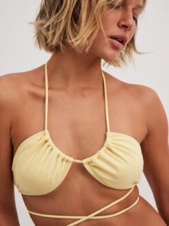 NA-KD Hauts De Bikinis Col Montant Hauts De Bikini Femme Jaune