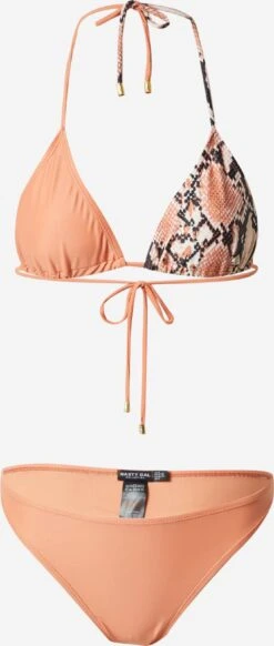 NASTY GAL Grands Bonnets Triangle Bikini Femme Abricot / Pêche