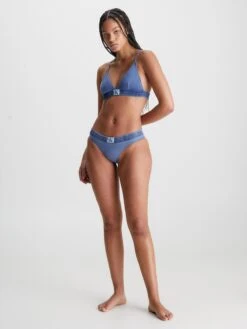 Calvin Klein Swimwear Bas De Bikinis Bas De Bikini Femme Bleu Fumé -Lumiere de Bikini Boutique 4403c0c78248017c150398d33901dab1