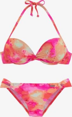 VENICE BEACH Bikinis à Armatures Push-up Bikini Femme Orange / Rose