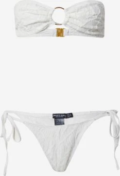 NASTY GAL Bikinis Bandeaux Bandeau Bikini Femme Crème
