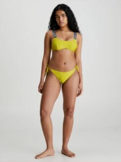 Calvin Klein Swimwear Hauts De Bikinis Avec Armatures Bustier Hauts De Bikini Intense Power Femme Citron Vert -Lumiere de Bikini Boutique 54158a9bc0fb964ca69332e62d063fe1