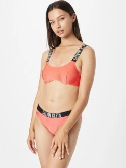 Calvin Klein Swimwear Hauts De Bikinis Bustiers Bustier Hauts De Bikini Femme Corail -Lumiere de Bikini Boutique 555cd547e553e6c31e07f0e66105bc96