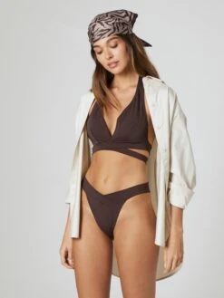 Hauts De Bikinis Triangles Triangle Hauts De Bikini Kaley Femme Marron -Lumiere de Bikini Boutique 55898675e16a6f568883f56635cfb2ce