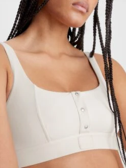 Calvin Klein Swimwear Hauts De Bikinis Bustiers Bustier Hauts De Bikini Femme Blanc -Lumiere de Bikini Boutique 5975f93c3bbf8553893c33df62e22368