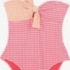 Scalpers Maillots De Bain Une Pièce Maillot De Bain Vichy Femme Orange Clair / Rose Foncé
