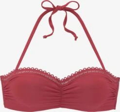 S.Oliver Hauts De Bikinis Bandeaux Bandeau Hauts De Bikini Femme Rouge Sang