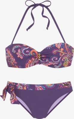 Bikinis à Armatures Bandeau Bikini Femme Violet Foncé