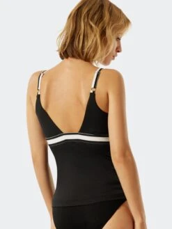 Schiesser Tankinis Triangle Tankini Californian Dream Femme Noir -Lumiere de Bikini Boutique 6d0182894cc004d10f4c62a76ae5edca