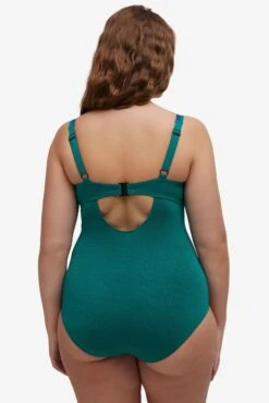 Ulla Popken Maillots De Bain Une Pièce Maillot De Bain Modelant Femme Bleu Foncé / Vert Chiné -Lumiere de Bikini Boutique 7212088861ea56cc8ab8e2c8493cf3dd