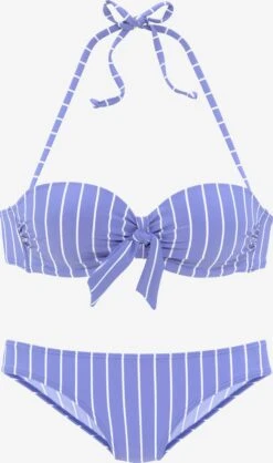 Bikinis à Armatures Bandeau Bikini Femme Bleu Clair