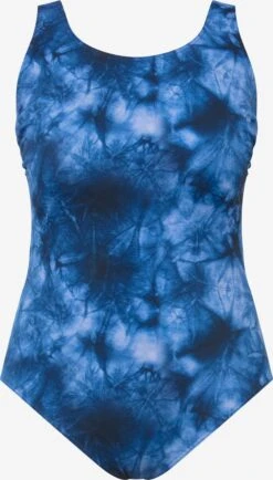 Ulla Popken Maillots De Bain Une Pièce Bustier Maillot De Bain Femme Bleu Chiné