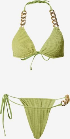 NASTY GAL Grands Bonnets Triangle Bikini Femme Olive / Roseau