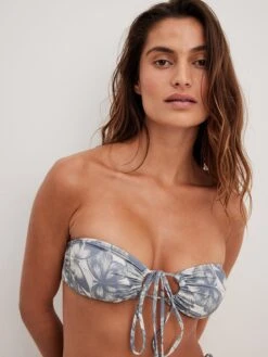 NA-KD Hauts De Bikinis Bandeaux Bandeau Hauts De Bikini Femme Bleu Fumé