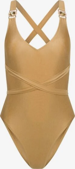 Maillots De Bain Une Pièce Bustier Maillot De Bain Amour Femme Or