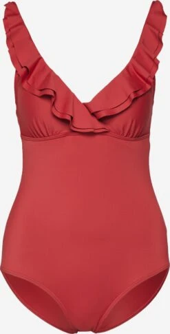 Jette Maillots De Bain Une Pièce Bustier Maillot De Bain Femme Rouge Feu