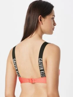Calvin Klein Swimwear Hauts De Bikinis Bustiers Bustier Hauts De Bikini Femme Corail -Lumiere de Bikini Boutique 905a91e9e4cf0122438cdeed7318ed4d