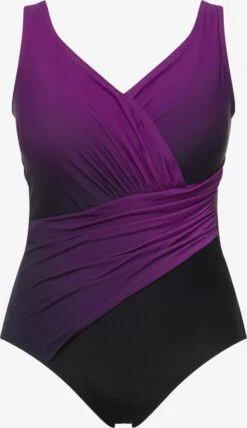 Ulla Popken Maillots De Bain Une Pièce Soutien-gorge Invisible Maillot De Bain Femme Aubergine