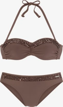 Bruno Banani Bikinis à Armatures Bandeau Bikini Femme Marron