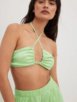NA-KD Grands Bonnets Hauts De Bikini Femme Vert