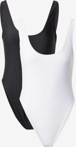 NASTY GAL Maillots De Bain Une Pièce Bustier Maillot De Bain Femme Noir / Blanc