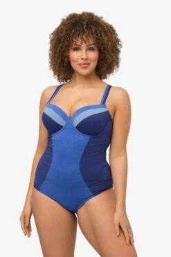 Ulla Popken Maillots De Bain Une Pièce Maillot De Bain Modelant Femme Bleu / Bleu Marine / Bleu Clair -Lumiere de Bikini Boutique b02c28c0197dd5a0d00002dc42132a4a
