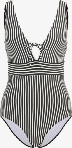 S.Oliver Maillots De Bain Une Pièce Triangle Maillot De Bain Femme Noir / Blanc