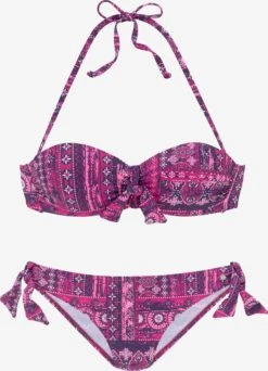 S.Oliver Bikinis à Armatures Bandeau Bikini Femme Rose