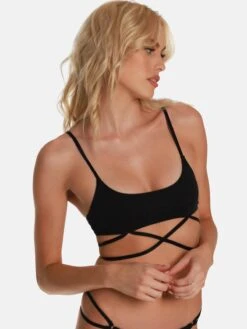 OW Collection Hauts De Bikinis Bustiers Bustier Hauts De Bikini TWIGA Femme Noir -Lumiere de Bikini Boutique bfe336a5f6535fc726f8faef0c9db1d3
