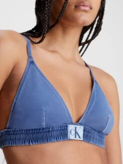 Calvin Klein Swimwear Hauts De Bikinis Triangles Triangle Hauts De Bikini Femme Bleu Fumé -Lumiere de Bikini Boutique c06485a354f665b11d7e9d1bc3b425cc