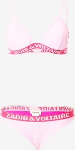 Zadig & Voltaire Grands Bonnets Triangle Bikini Femme Rose / Rose