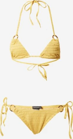 NASTY GAL Grands Bonnets Triangle Bikini Femme Moutarde / Miel