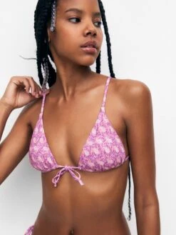 PULL & BEAR Hauts De Bikinis Triangles Triangle Hauts De Bikini Femme Rose -Lumiere de Bikini Boutique d8195b9c7894394da297ca4254543d41