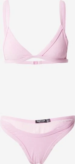 NASTY GAL Grands Bonnets Triangle Bikini Femme Rose Ancienne